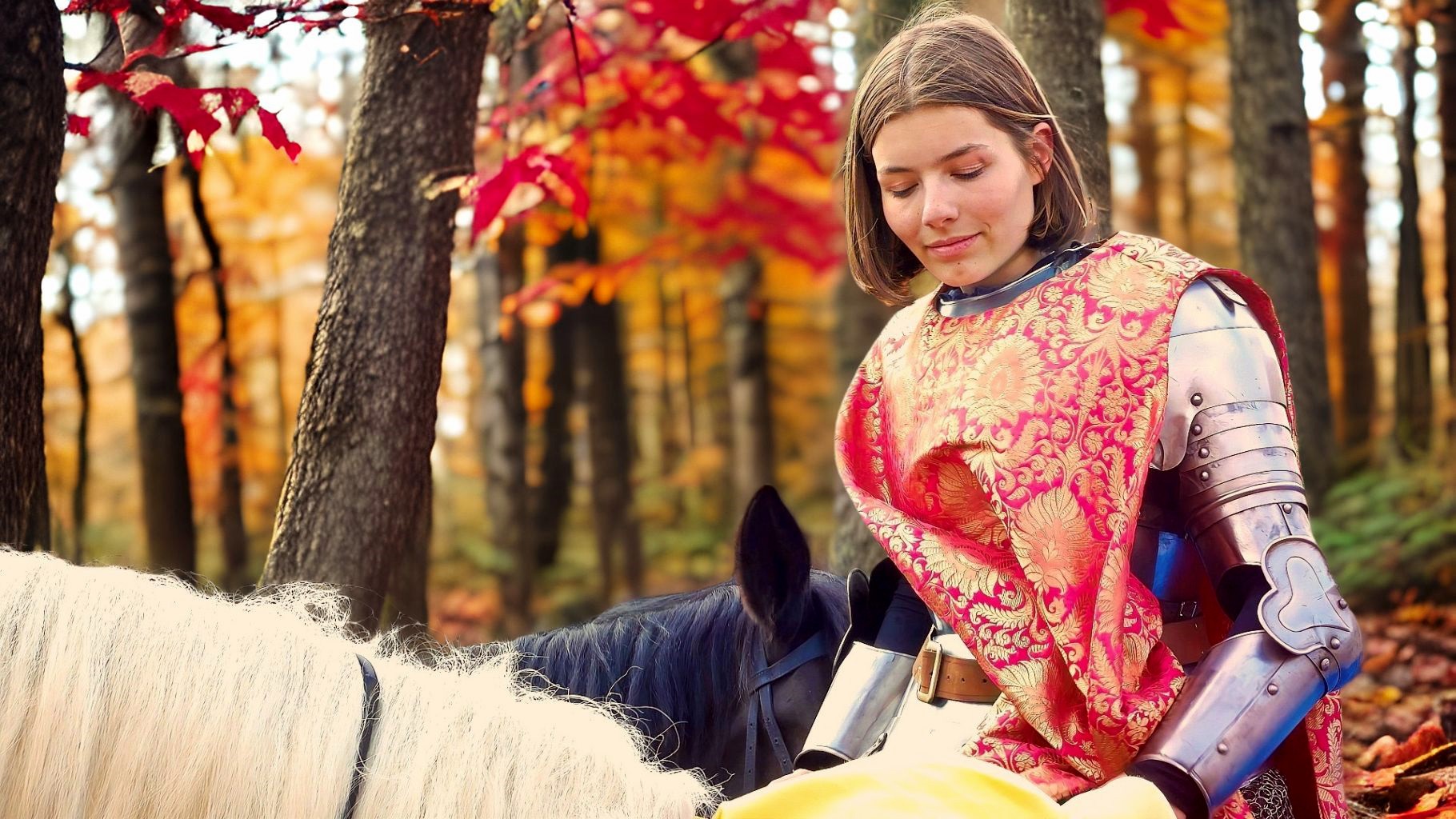 Maïlys Boët figure Jeanne d'Arc - photo Jeff - décor fictif