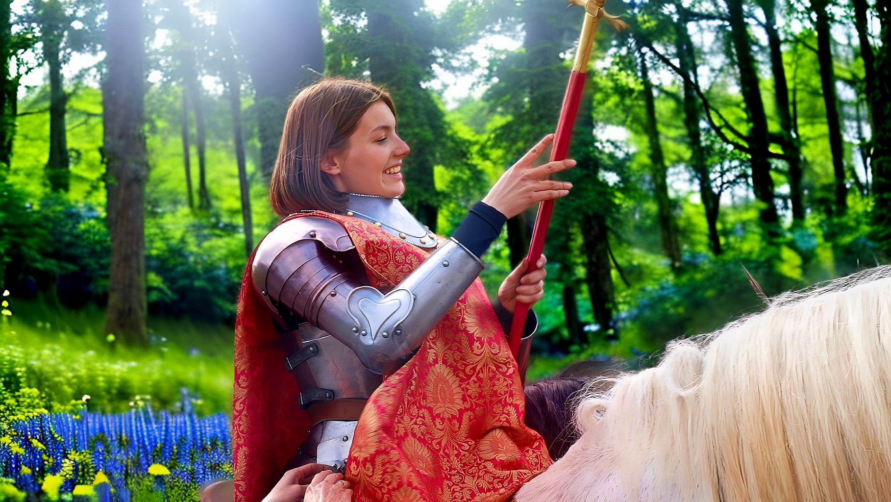 Maïlys Boët figure Jeanne d'Arc - photo Jeff - décor fictif